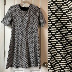 Forest Lily Black and White Patterned Half Sleeve Dress, Size L